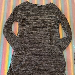 Ellen Tracy Charcoal and Light Gray Long Sleeve Top
